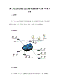 APN GW企业行业信息化供应链-物流系统解决方案-VPN解决方案.doc